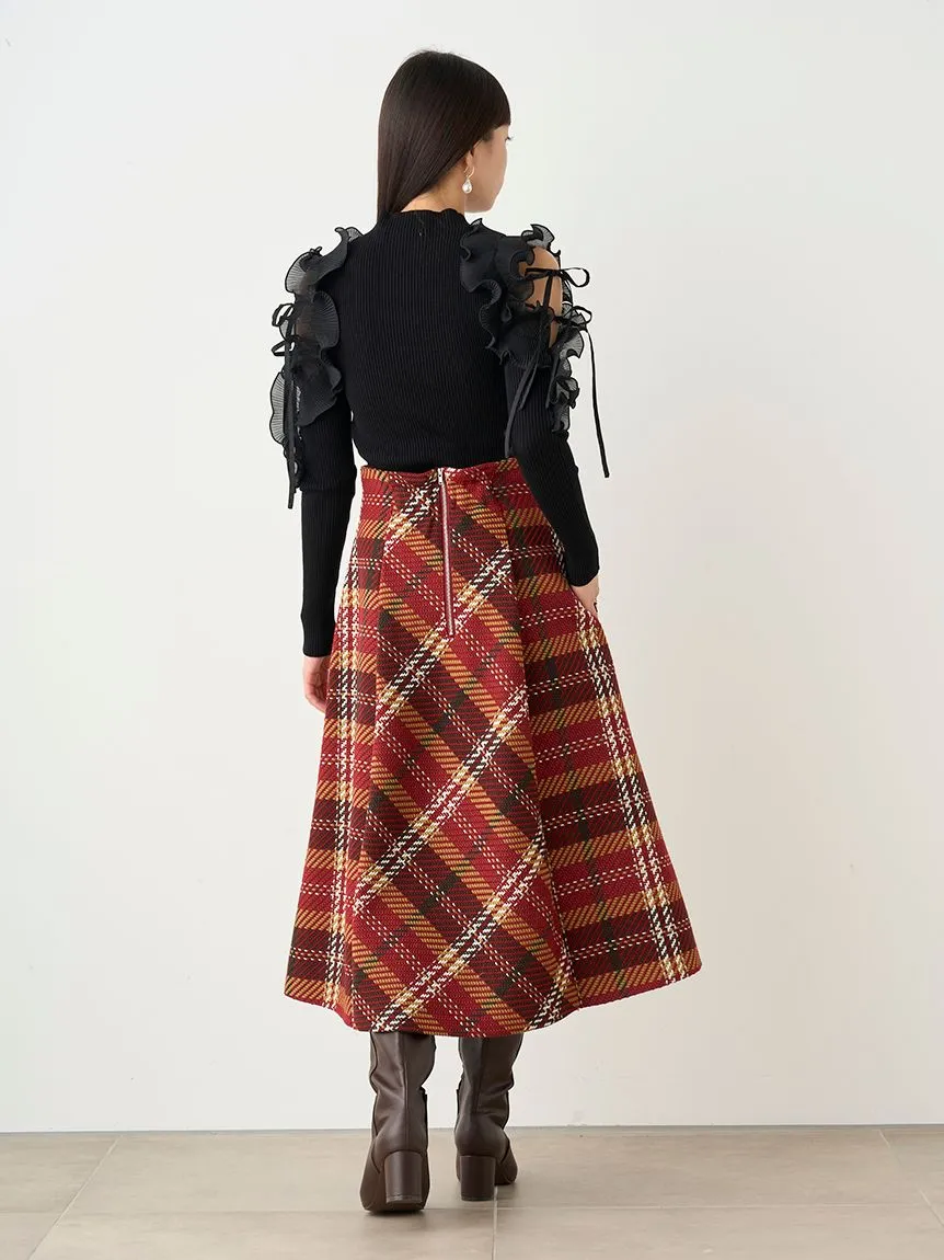 Plaid Long Circle Skirt