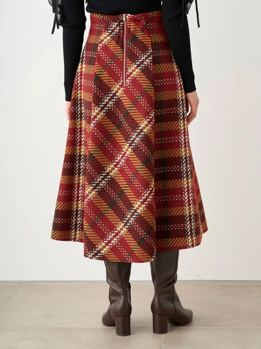 Plaid Long Circle Skirt