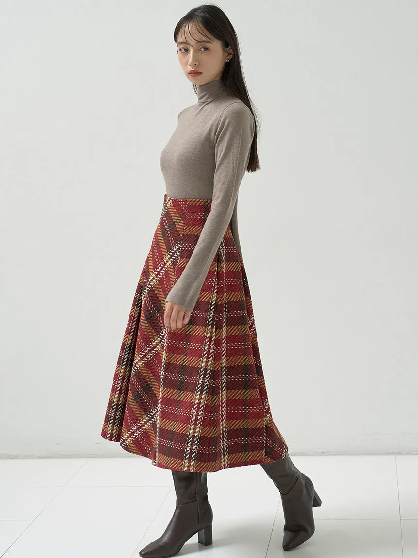 Plaid Long Circle Skirt