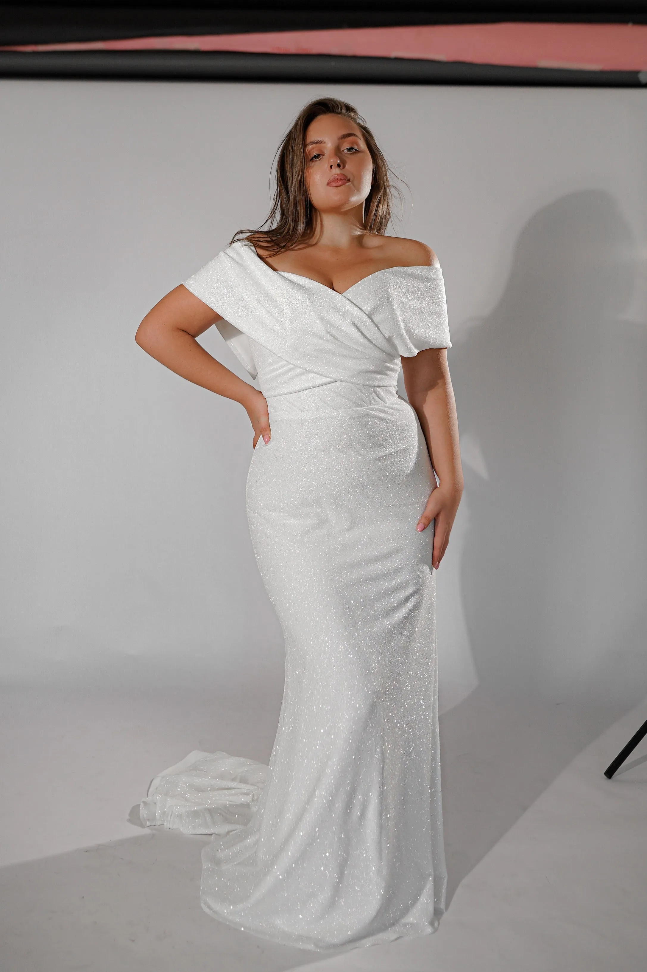 Plus Size Sparkly Sheath Wedding Dress Jolie