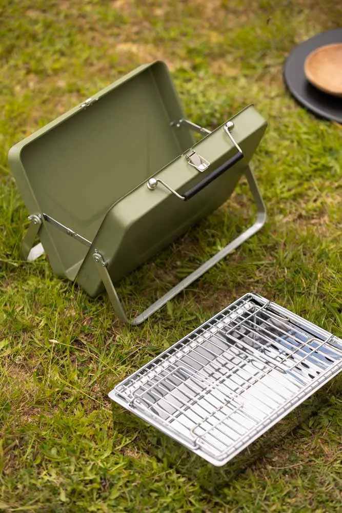 Portable Suitcase BBQ - Khaki Green