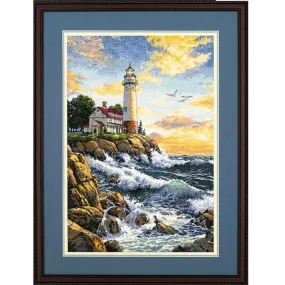 ROCKY POINT, Counted Cross Stitch Kit, 18 count ivory Aida, DIMENSIONS, Gold Collection (03895)