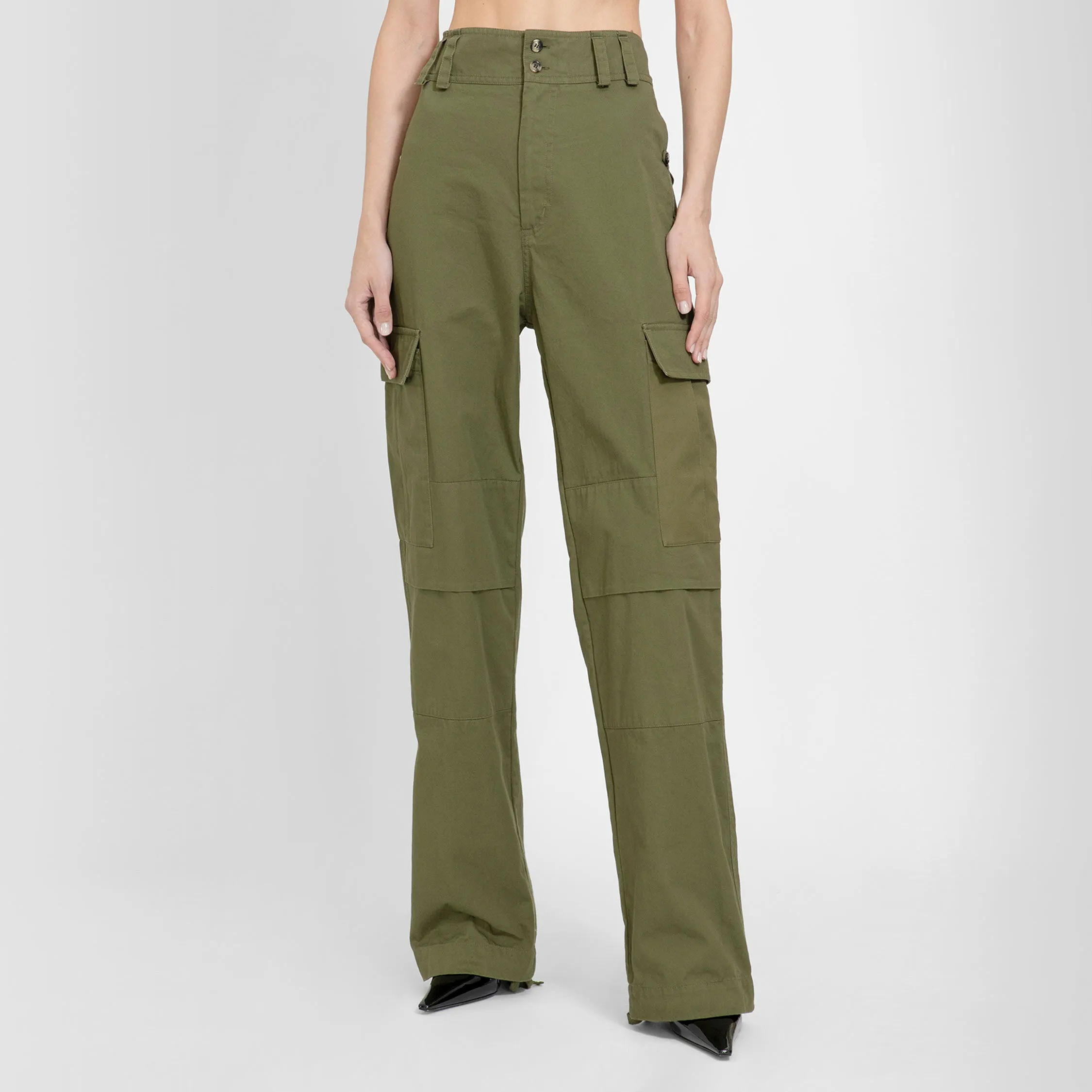 SAINT LAURENT WOMAN GREEN TROUSERS