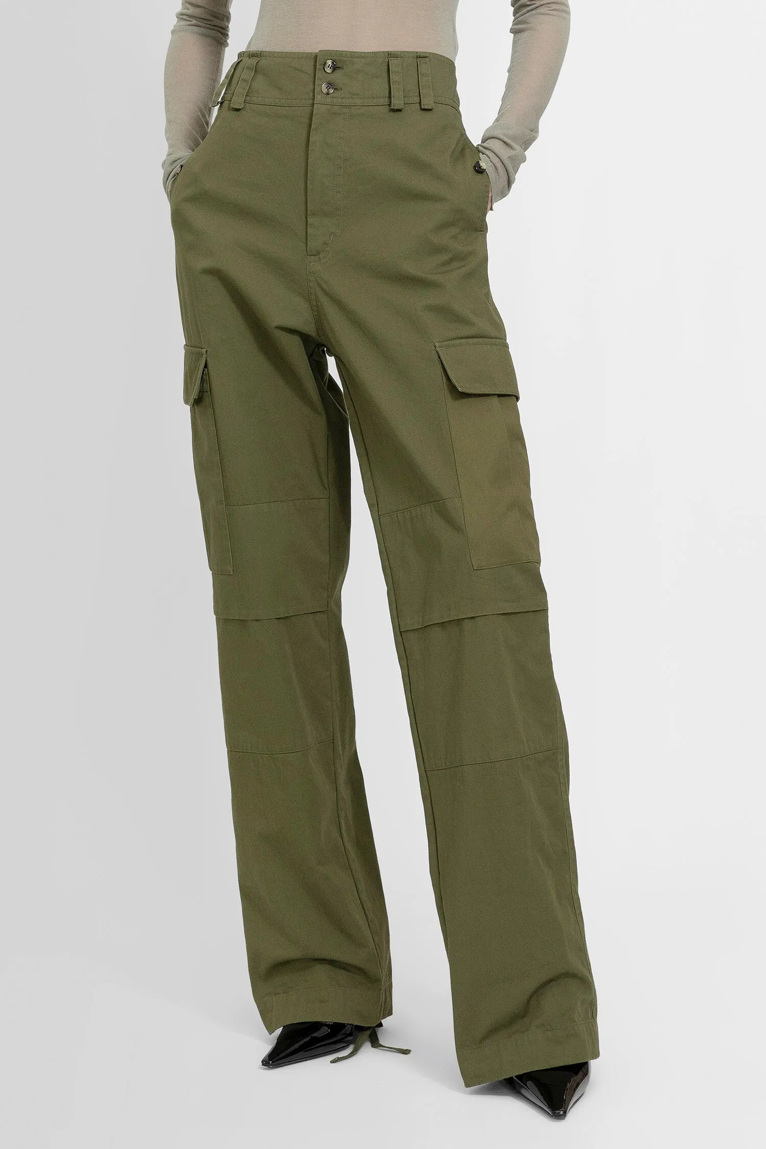 SAINT LAURENT WOMAN GREEN TROUSERS