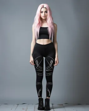 Snake Guardians Leggings - Vegan UPF 50  Protection Dark Academia Goth Yoga Activewear Occult Witchy Leisurewear