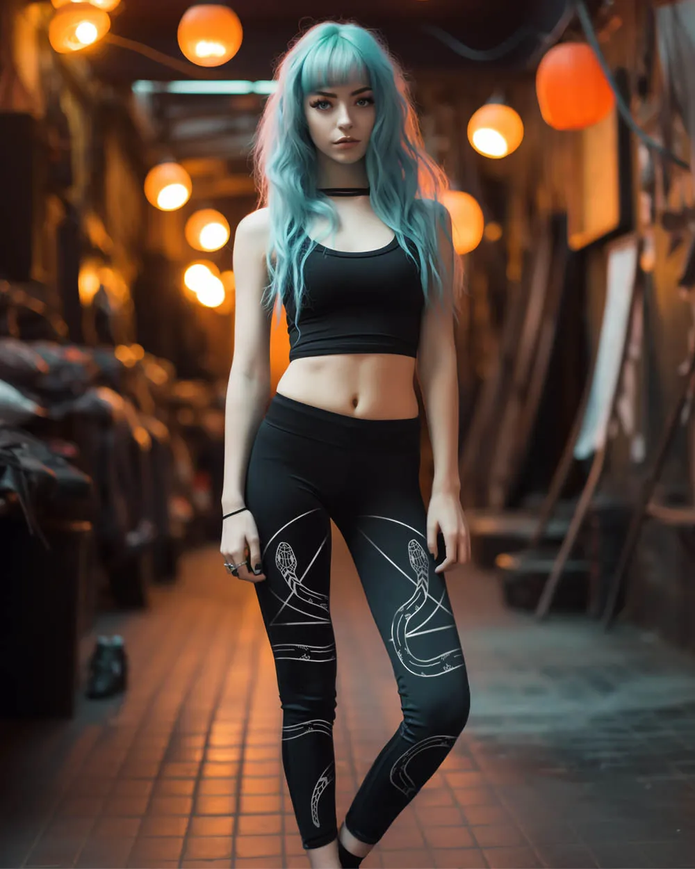 Snake Guardians Leggings - Vegan UPF 50  Protection Dark Academia Goth Yoga Activewear Occult Witchy Leisurewear