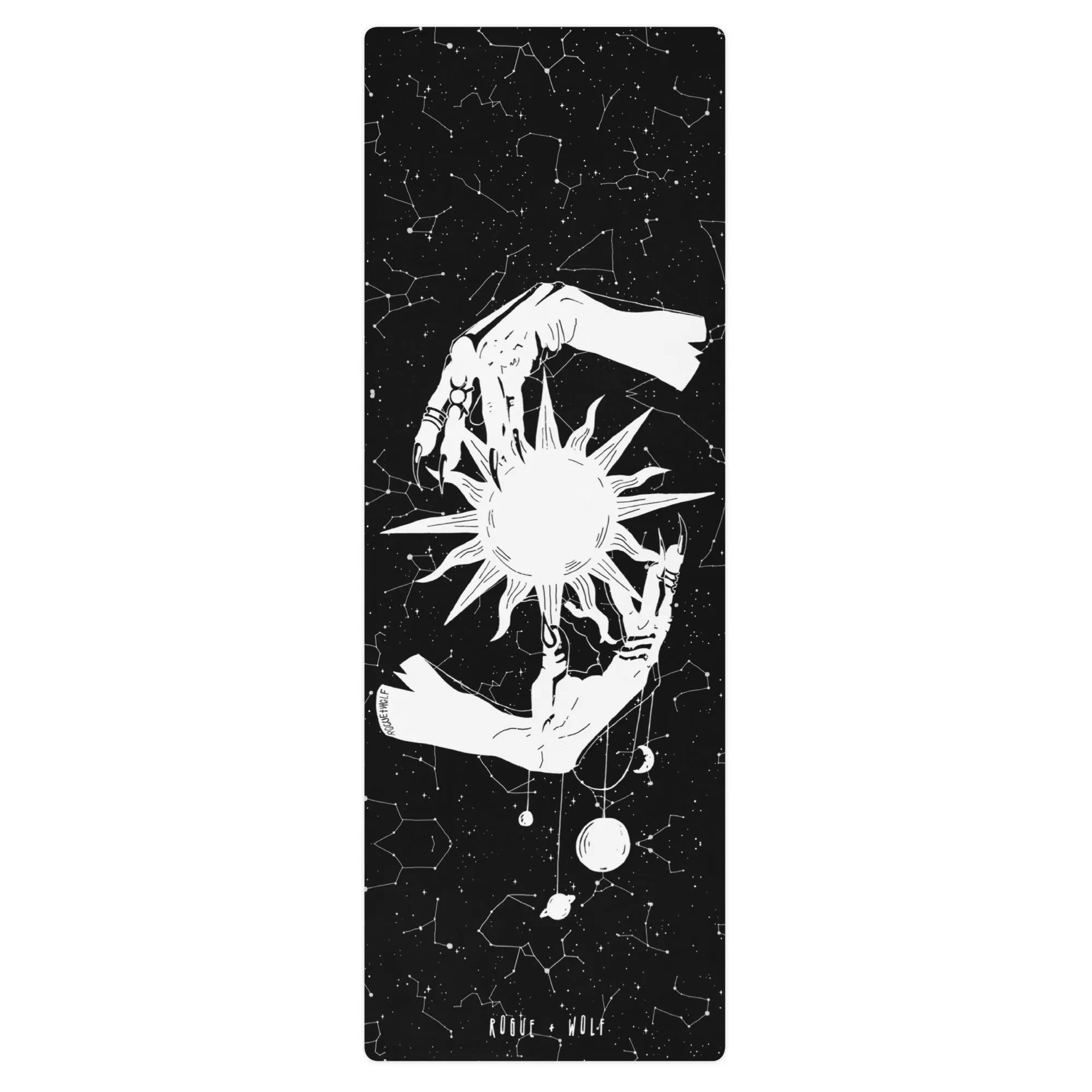 Starlight Yoga Mat - Witchy Goth Non Slip Mat for Home Workouts Pilates Stretching Floor Workouts Gothic Gift for yoga lovers