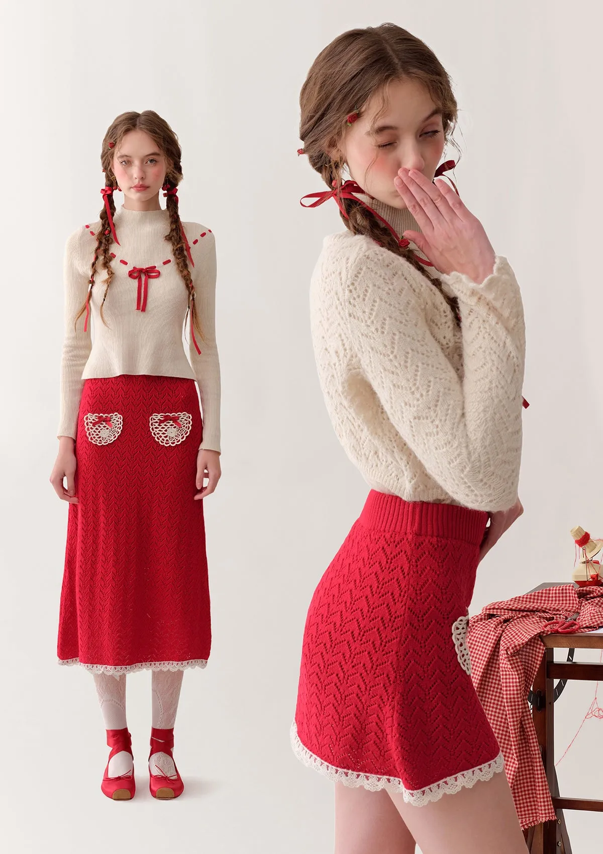 Strawberry Post Office Knit Bottom Shirt