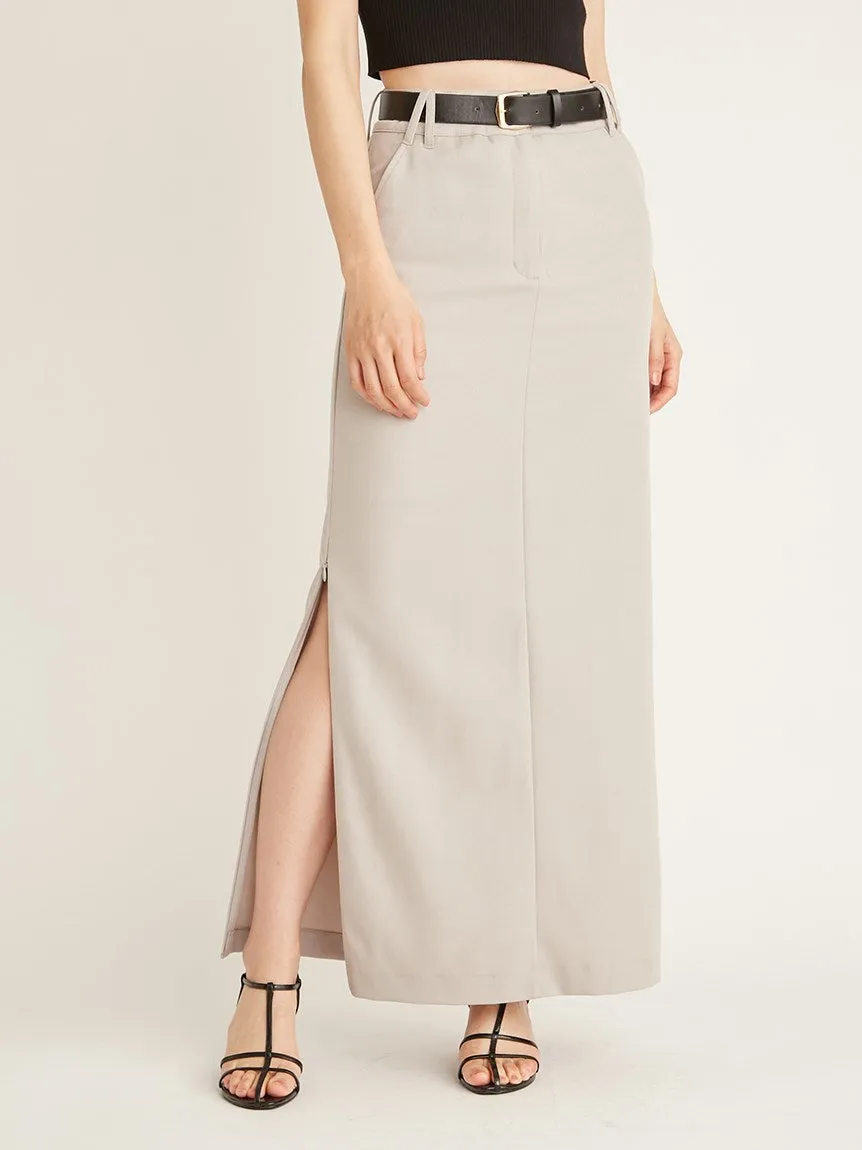 Sustainable Straight Maxi Side Slit Skirt