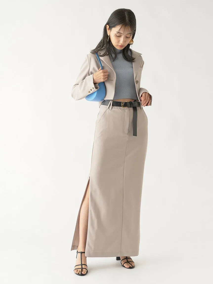 Sustainable Straight Maxi Side Slit Skirt