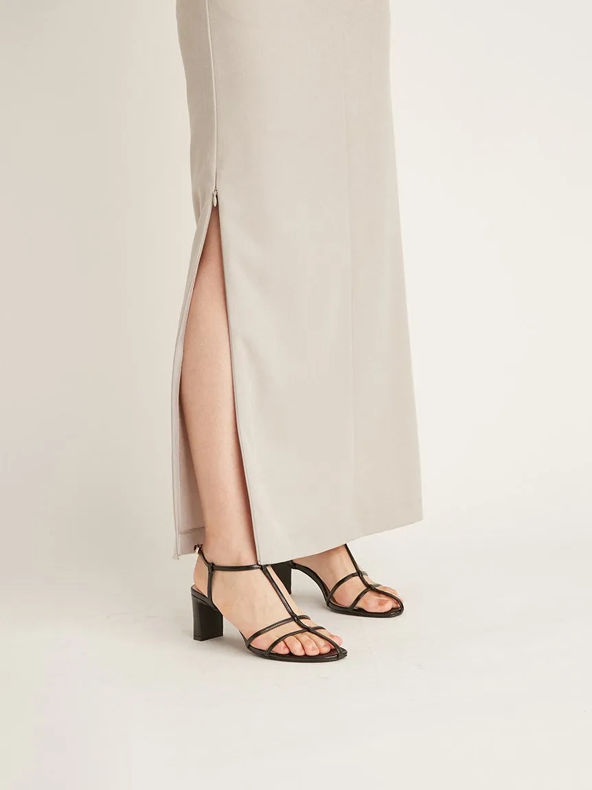 Sustainable Straight Maxi Side Slit Skirt