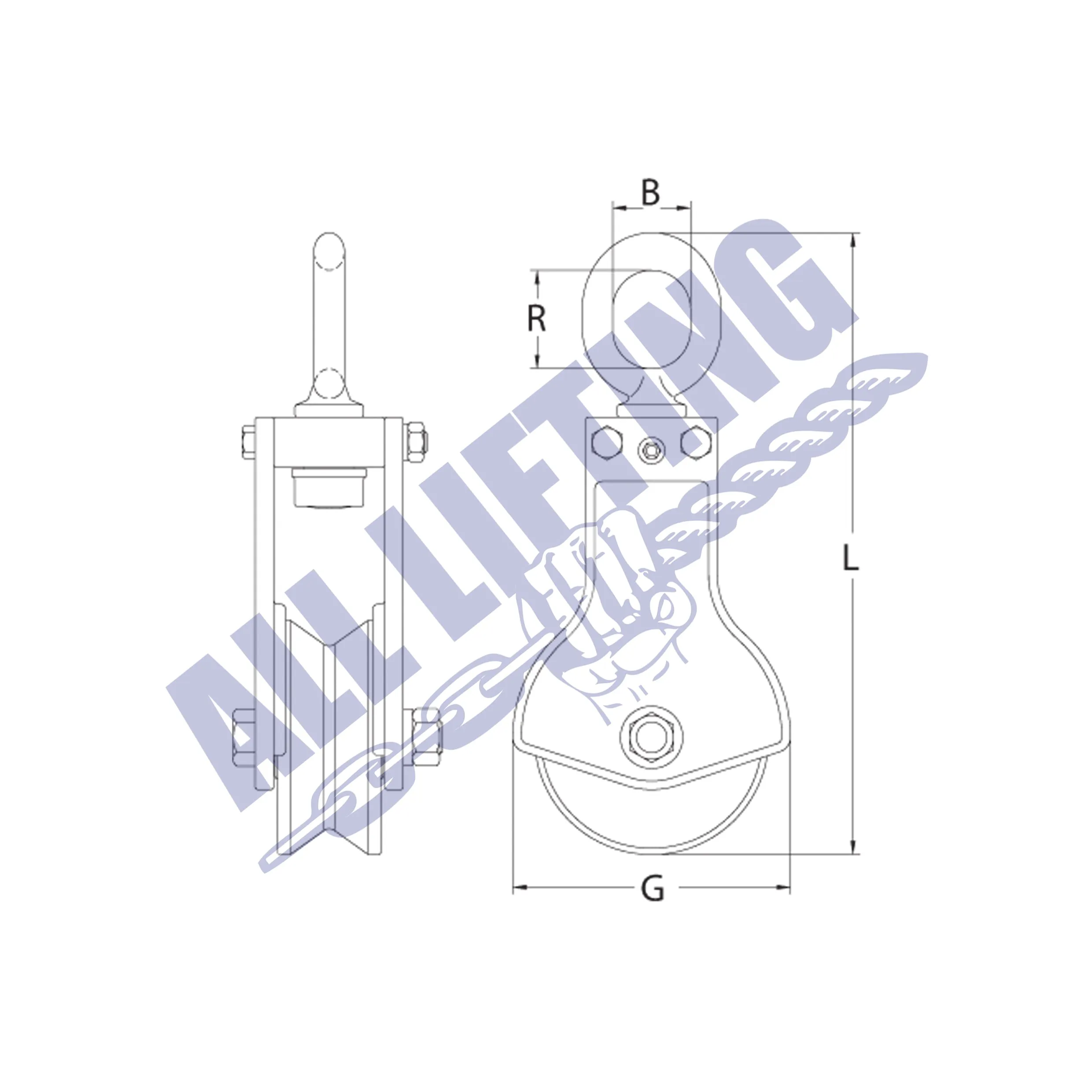 Trawl Block with Swivel Eye Needle Type