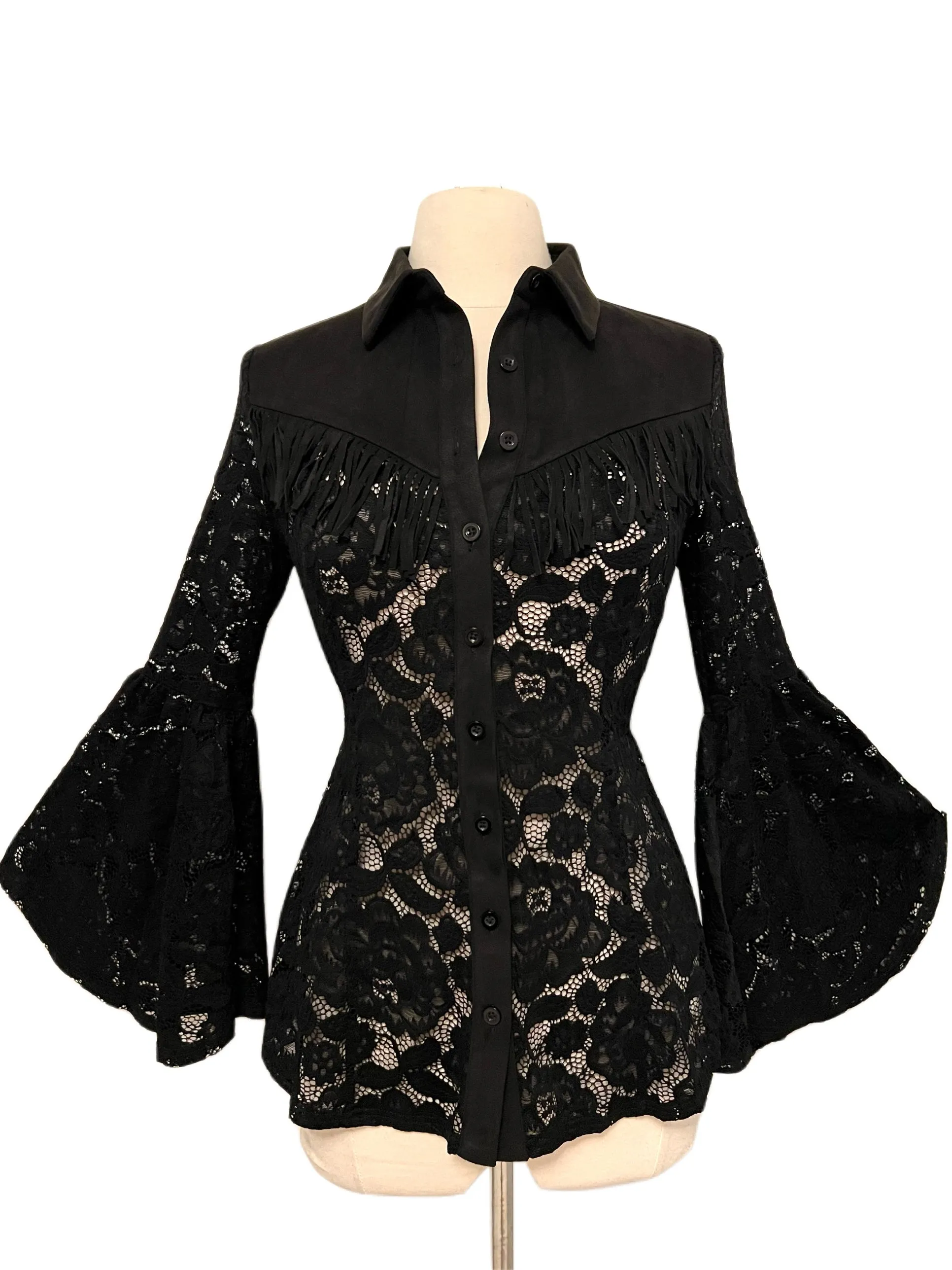 Wild West Bell Sleeve Lace Top