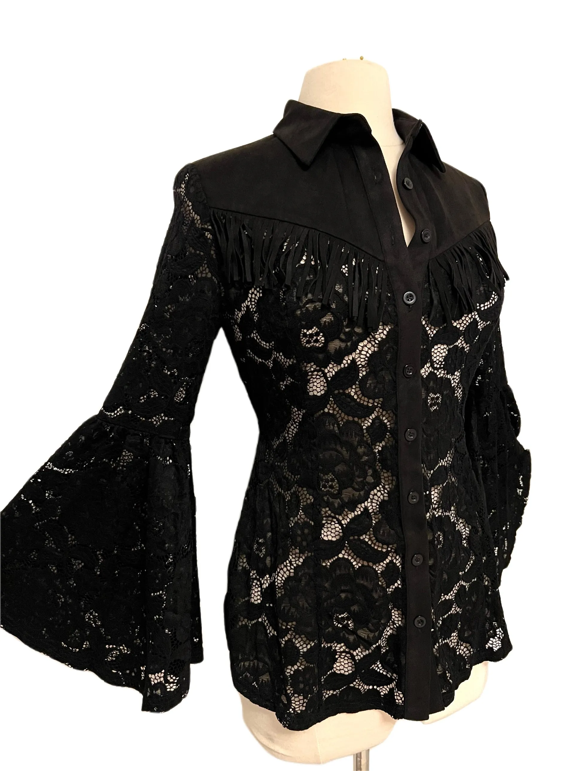 Wild West Bell Sleeve Lace Top