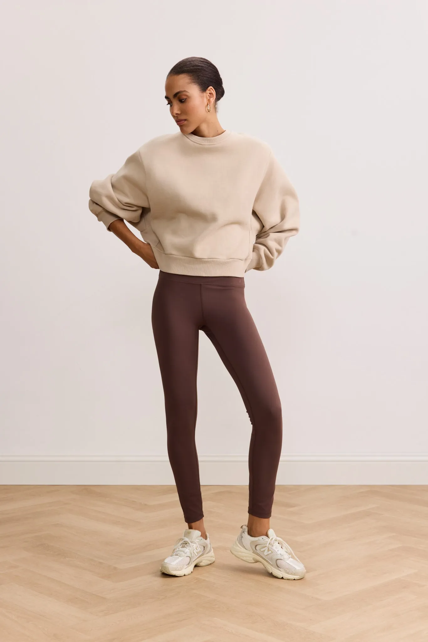 ZOE padded shoulder sweater - Beige